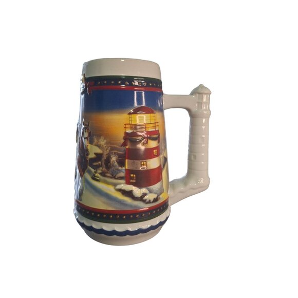 2002 Budweiser Guiding The Way Home Holiday Beer Stein Clydesdale CS529 Vintage - Picture 3 of 9